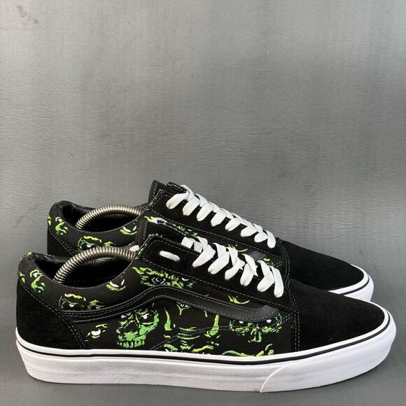 VANS OLD SKOOL EYES IN THE DARK BLACK / GREEN sneaker shoes men’s size 12 - Picture 1 of 8